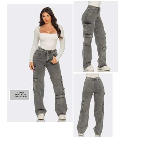 Jeans cargo Light Grey - Image 2