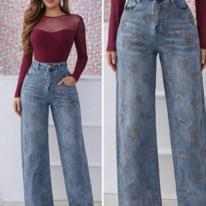 Jeans shiny heart